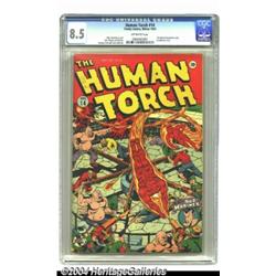The Human Torch #14 (Timely, 1943) CGC VF+ 8.5 Off-white pages.