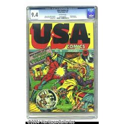 USA Comics #3 (Timely, 1941) CGC NM 9.4 Off-white pages.