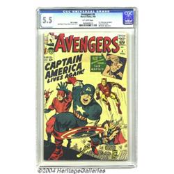 The Avengers #4 (Marvel, 1964 CGC FN- 5.5 Off-white pages.