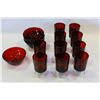 Image 1 : SHELF LOT OF RUBY GLASS