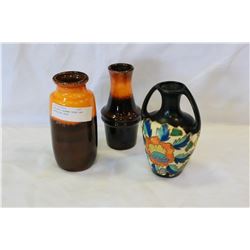 TWO WEST GERMAN VASES AND BENTLEIGH VASE