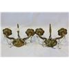 Image 1 : PAIR OF BRASS AND CRYSTAL WALL SCONCES