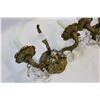 Image 2 : PAIR OF BRASS AND CRYSTAL WALL SCONCES