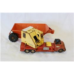 VINTAGE K-LINE FRICTION TRUCK AND STRUCHTO METAL BOTTOM RELEASE DUMP TRAILER