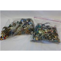 TWO LARGE BAGS OF JEWELLRY