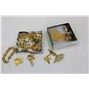 Image 1 : TWO TRAYS OF GOLD TONE ESTATE JEWELLRY AND EAGLE PENDANT