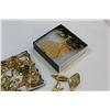 Image 3 : TWO TRAYS OF GOLD TONE ESTATE JEWELLRY AND EAGLE PENDANT