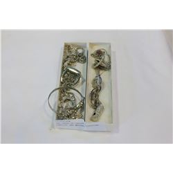 TWO CASES OF LADIES RHINESTONE JEWELLRY AND WATCHES