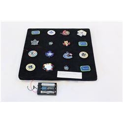 BOARD OF COLLECTIBLE HOCKEY PINS LIGHTS UP