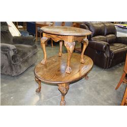 TWO PIECE OAK COFFEE TABLE SET