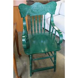 GREEN PAINTED ARMCHAIR
