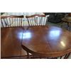 Image 2 : VILAS MAPLE PEDESTLE DINING TABLE WITH 2 LEAFS AND FOUR SPINDLE BACK CHAIRS