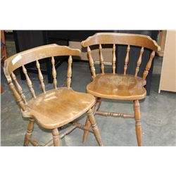 TWO MAPLE ARMCHAIRS