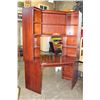 Image 1 : LARGE MAHOGANY CORNER DESK WITH HUTCH TOP