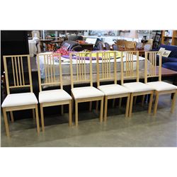 SET OF SIX MAPLE DINING CHAIRS