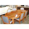 Image 1 : ROUND HICKORY WHITE DINING TABLE W/ 2 LEAFS + 6 CHAIRS