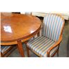 Image 2 : ROUND HICKORY WHITE DINING TABLE W/ 2 LEAFS + 6 CHAIRS