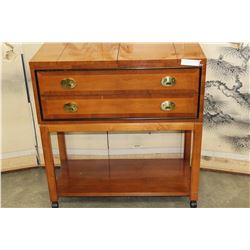 HICKORY WHITE ROLLING SERVER W/ HOT PLATE TOP