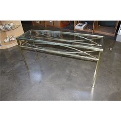 METAL GLASSTOP SOFA TABLE