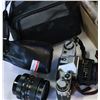 Image 2 : SMALL BOX OF ELECTRICAL ITEMS AND CANON CAMERA AND 200MM LENSE