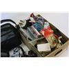 Image 3 : SMALL BOX OF ELECTRICAL ITEMS AND CANON CAMERA AND 200MM LENSE