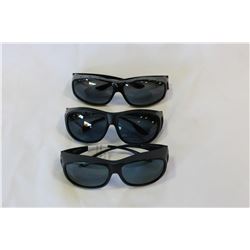 THREE PAIR OF POLARIZED ADVANCED UV PROTECTION SUNGLASSES