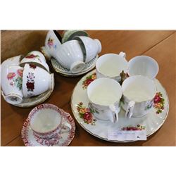 LOT OF CHINA TEACUPS AND SAUCERS