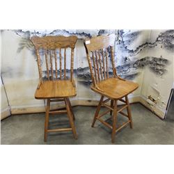 TWO PRESSBACK STOOLS