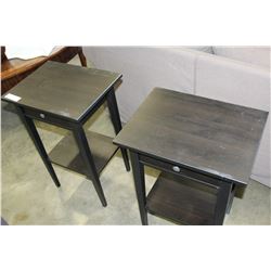 PAIR OF IKEA BLACK HENNES NIGHTSTANDS