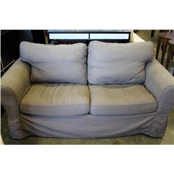 MODERN GREY IKEA ROLLED ARM LOVESEAT
