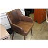 Image 2 : MODERN BROWN MICROWFIBRE TUB CHAIR