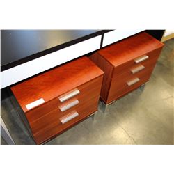 PAIR OF MODERN 3 DRAWER NIGHTSTANDS