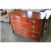 Image 1 : ANTIQUE MAHOGANY BOWED FRONT 4 DRAWER DRESSER