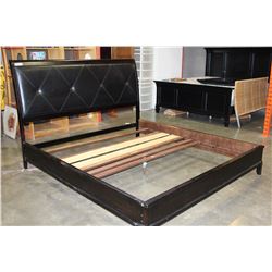 KINGSIZE BLACK LEATHER BED FRAME