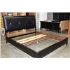 Image 1 : KINGSIZE BLACK LEATHER BED FRAME