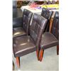 Image 1 : FOUR LEATHER DINING CHAIRS