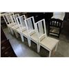 Image 1 : SET OF SIX WHITE DINING CHAIRS