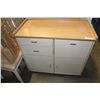 Image 1 : MAPLE TOP ROLLING KITCHEN CART