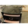 Image 2 : PAIR OF BRAND NEW MODERN GLASS TOP ESPRESSO FINISH NIGHTSTANDS, SOLID WOOD CONSTRUCTION, BALL BEARIN