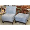 Image 1 : BLUE CHAIR AND OTTOMAN