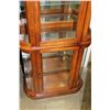 Image 3 : BOWED GLASS WALNUT ILLUMINTED DISPLAY CABINET