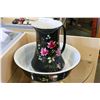 Image 1 : ANTIQUE HAND PAINTED JUG + BOWL SET