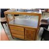 Image 1 : OAK GLASS TOP BAR CABINET