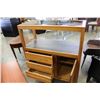 Image 2 : OAK GLASS TOP BAR CABINET