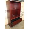 Image 3 : MAHOGANY FINISH 2-DRAWER BOOKSHELF