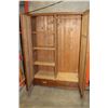 Image 2 : OAK 2 DOOR WARDROBE WITH BEVELLED MIRROR AND KEY