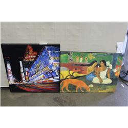 TWO OIL ON CANVAS PAINTINGS
