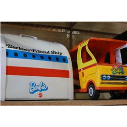 BARBIE AIRPLANE BEST FRIEND SHIP AND BARBIE RV AND CLOTHES