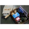 Image 1 : BOX OF NEW MOLESKIN AND PAINT BRUSHES AND HOUSEHOLD