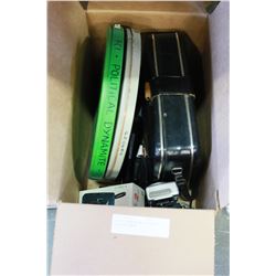 BOX OF CAMERAS AND ASSORTED FILM EQUIPMENT